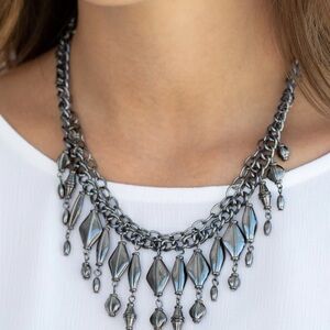 Paparazzi Gunmetal Geometric Necklace